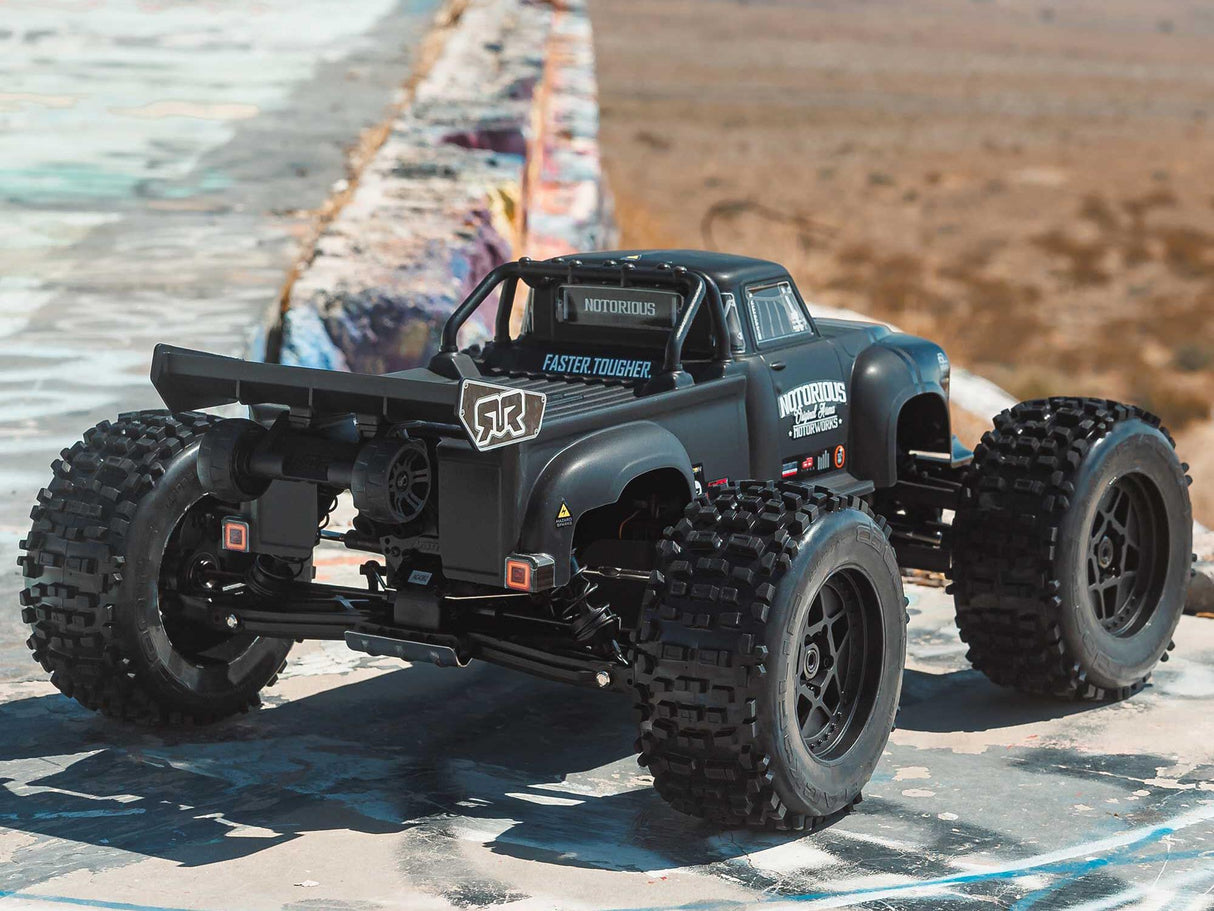 Arrma 1/8 NOTORIOUS 6S V6 4X4 BLX Stunt Truck RTR - Black