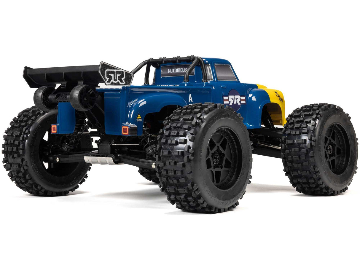 Arrma 1/8 NOTORIOUS 6S V6 4X4 BLX Stunt Truck RTR - Blue
