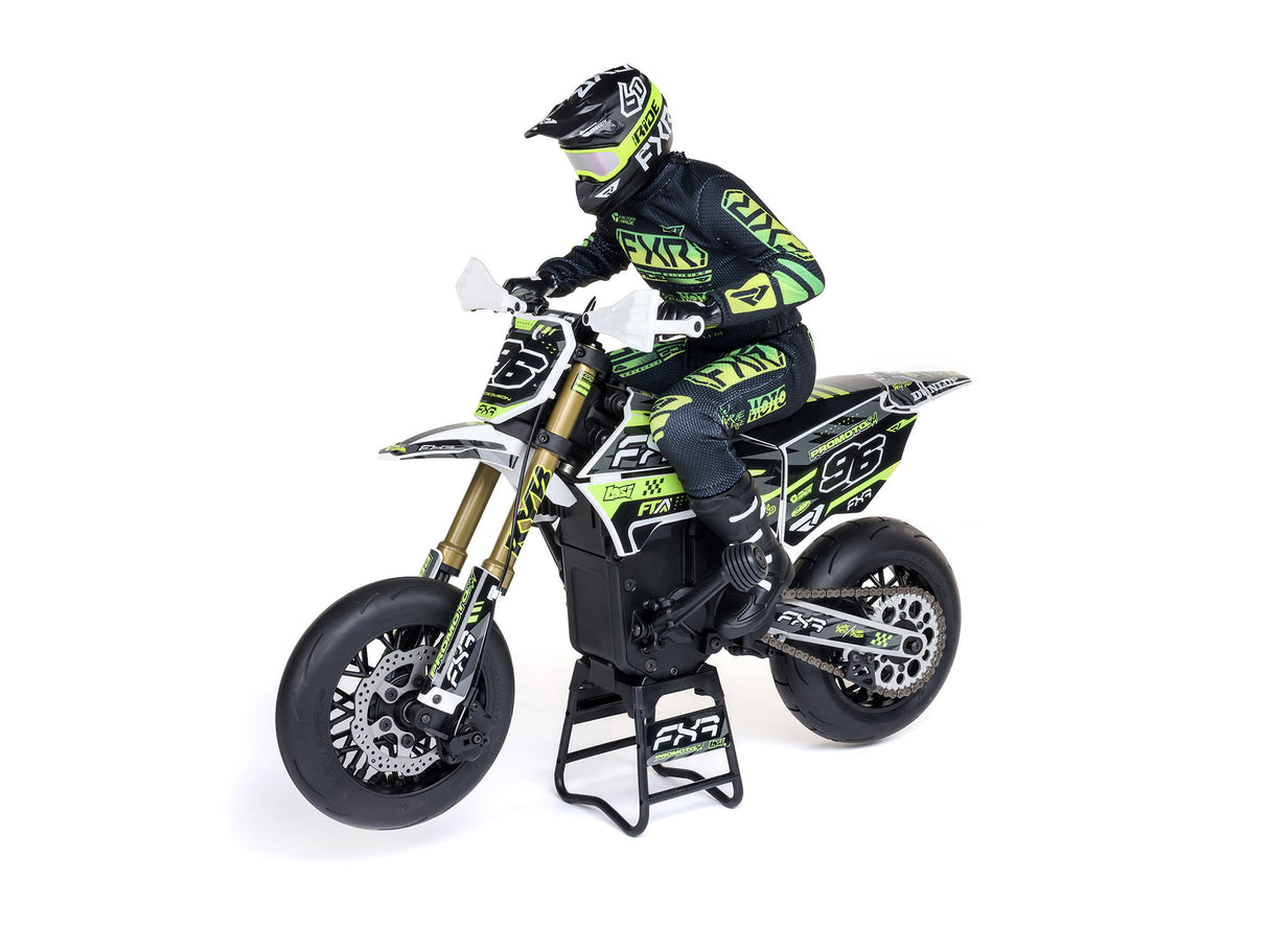 Losi 1/4 Promoto-SM FXR Supermoto Motorcycle RTR Basic - Includes a set of new Off Road Wheels and Tyres
