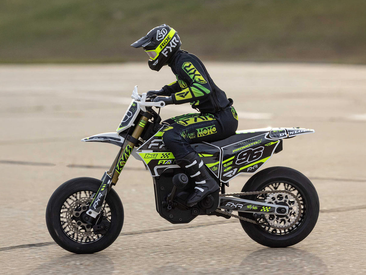 Losi 1/4 Promoto-SM FXR Supermoto Motorcycle RTR Basic - Includes a set of new Off Road Wheels and Tyres