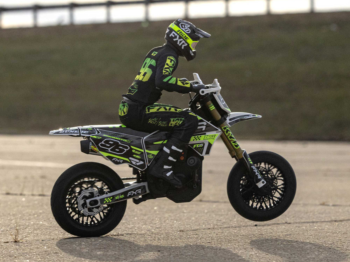 Losi 1/4 Promoto-SM FXR Supermoto Motorcycle RTR Basic - Includes a set of new Off Road Wheels and Tyres