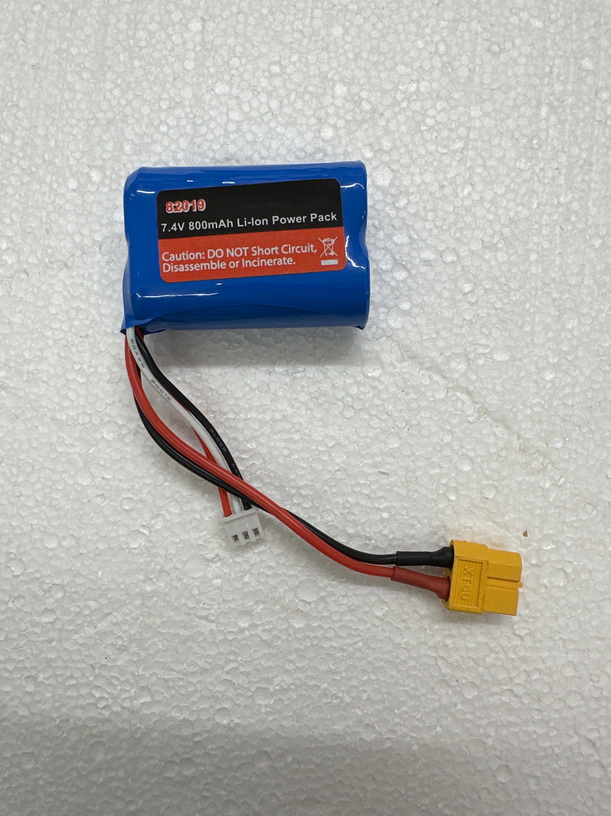 7.4v 800mAh Li-Ion Batt. -Mad Shark XT60 Plug O-JS-82019