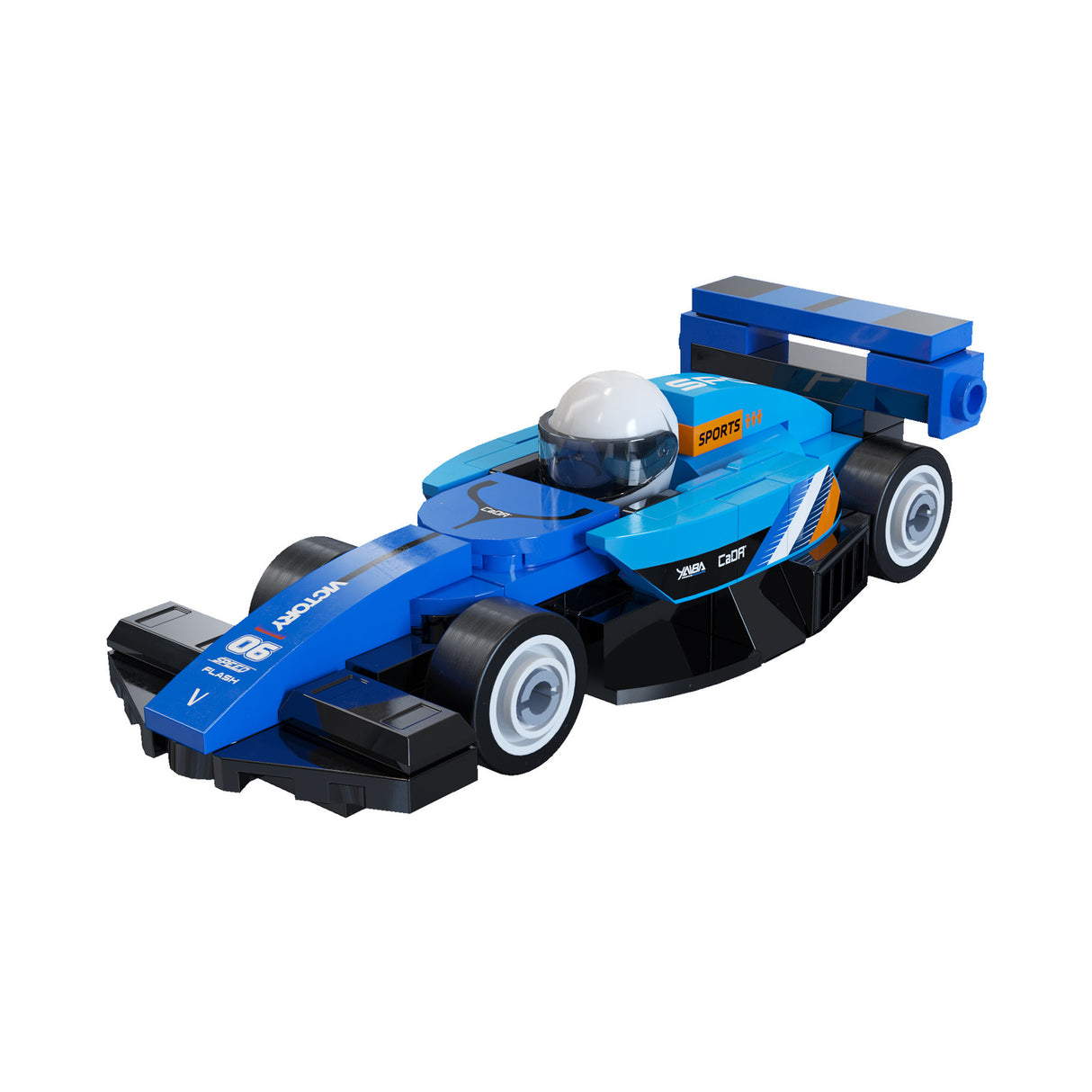 CADA Mini Blue Circuit Racing Car - 70 pcs
