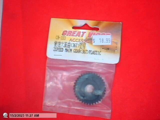 GREAT VIGOR GV MODEL CAR PARTS CB332 2 SPEED MAIN GEAR 38T PLASTIC (Box 5)