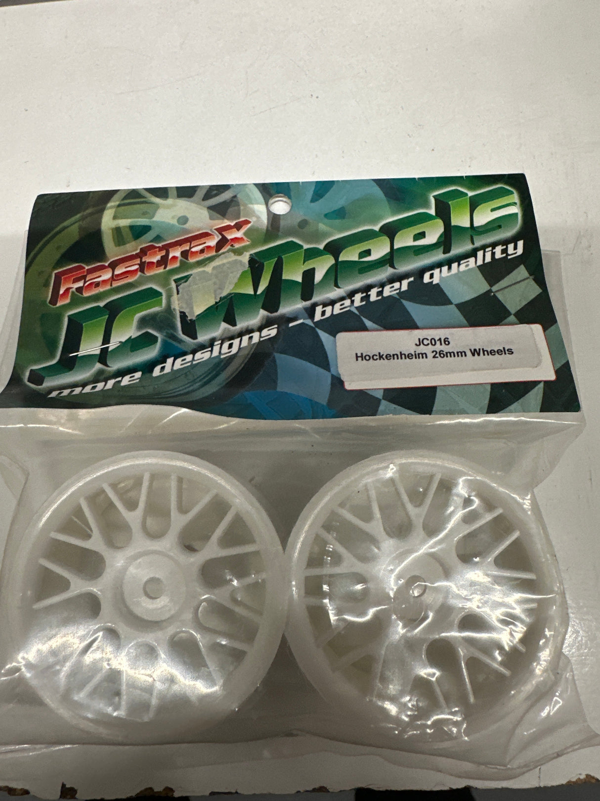 JC Wheels Hockenheim – 10 Y Spoke 26mm Touring Car Wheels 3mm Hex (1 pr) (Box 106)