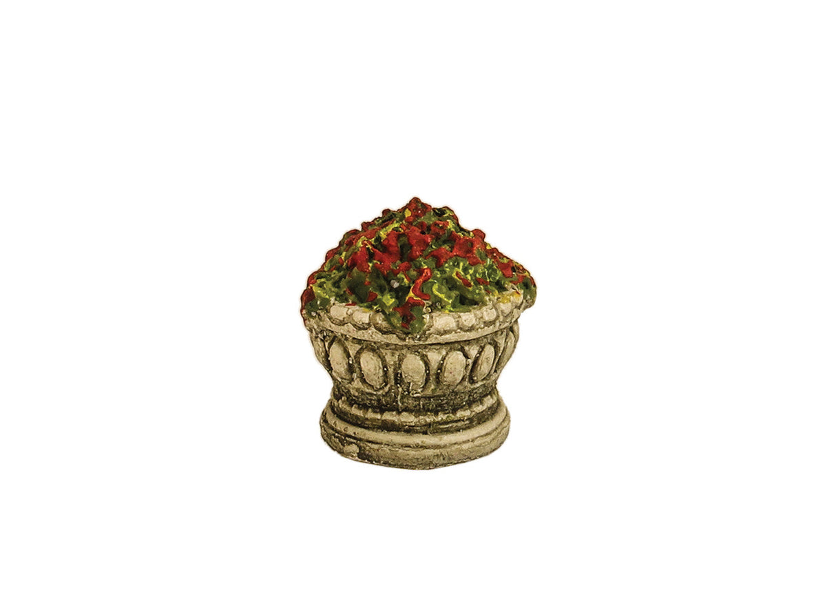 Ornate Garden Urn with Flowering Plants