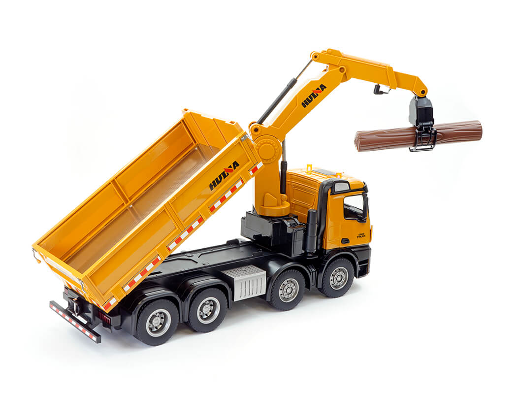 HUINA 1:14 RC TIMBER GRAB 2.4G 8-WHEELER DUMP TRUCK