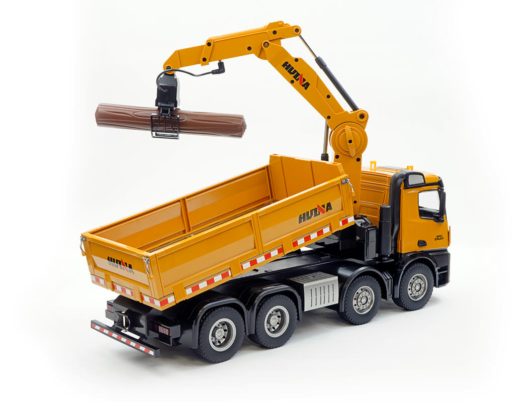 HUINA 1:14 RC TIMBER GRAB 2.4G 8-WHEELER DUMP TRUCK