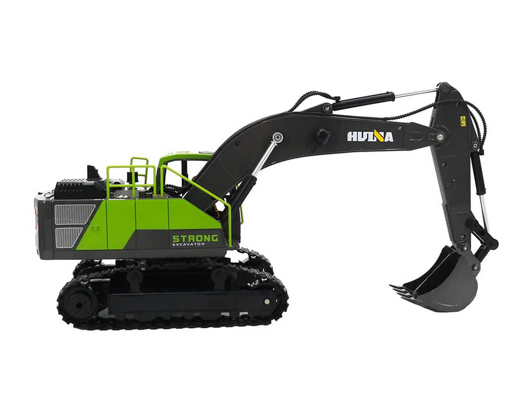 HUINA 2.4G 11CH RC EXCAVATOR GREEN 680° TURNTABLE WITH SMOKE