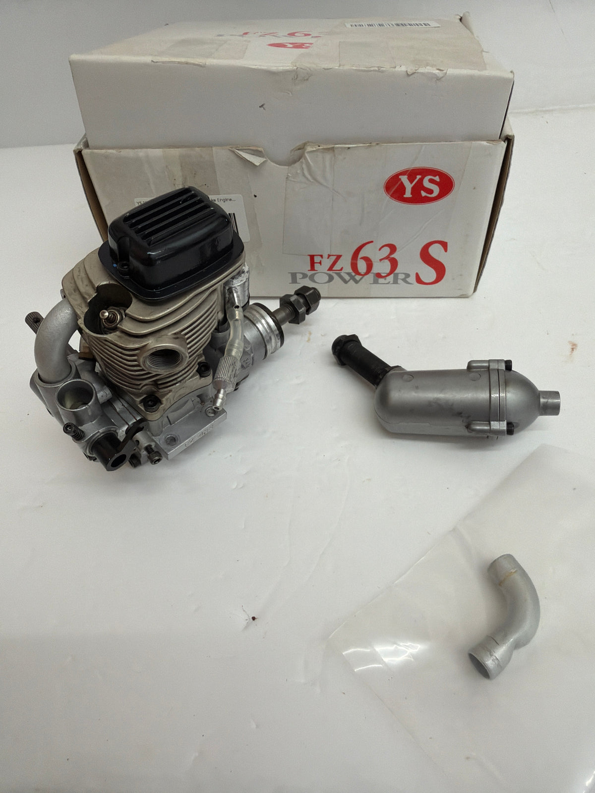 YS FZ63S (Super Charged) Four Stroke Engine with Silencer - Second Hand Damaged box
