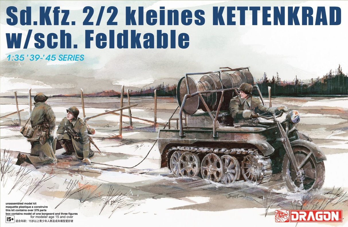 Dragon Sd.Kfz.2/2 kleines Kettenkrad w/sch.Feldkable (Driver and crew included)