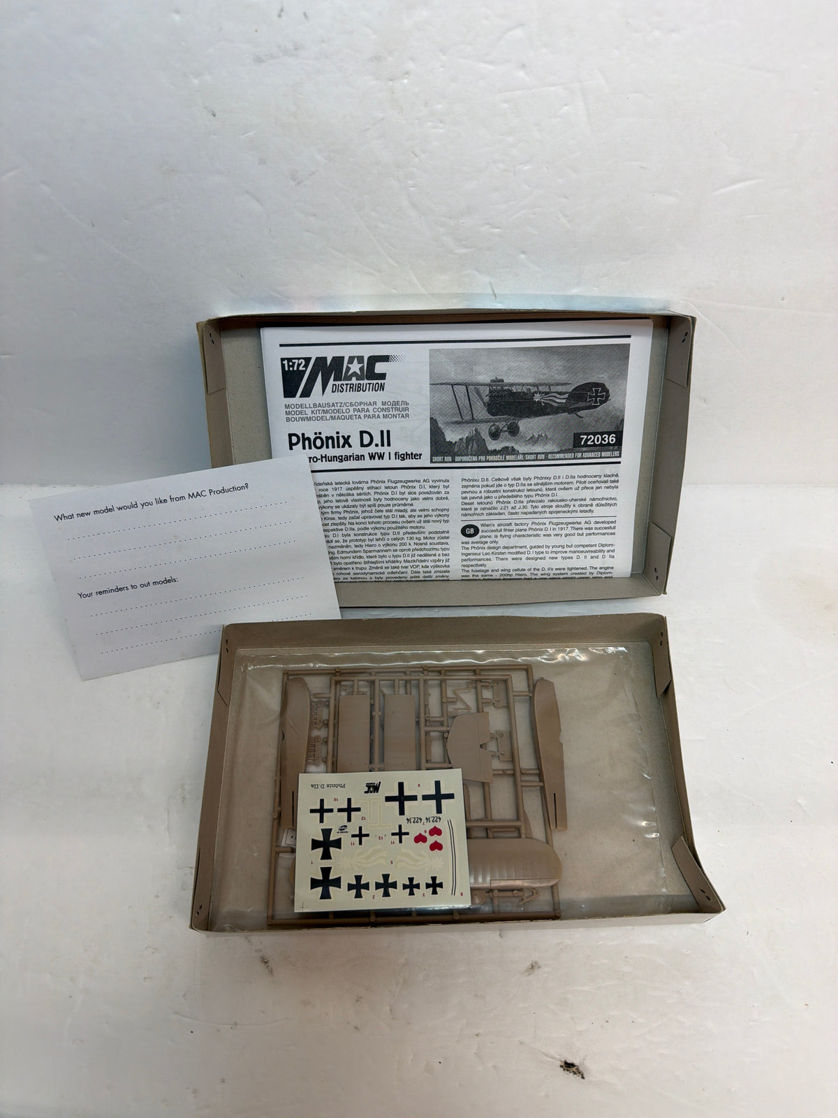 MAC Distribution Phönix D.II Austro-Hungarian Fighter 1/72 72036
