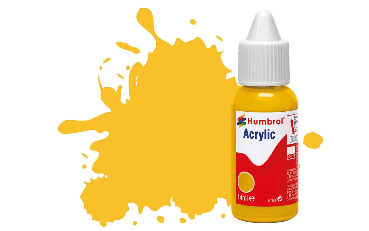 Humbrol Acrylic Paints No. 24 Trainer Yellow Matt DB0024