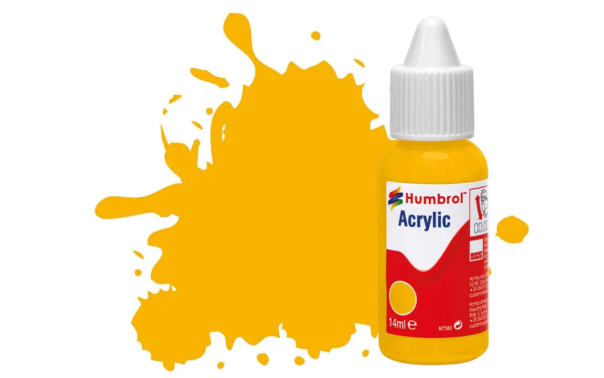 Humbrol Acrylic Paints No. 154 Insignia Yellow Matt DB0154