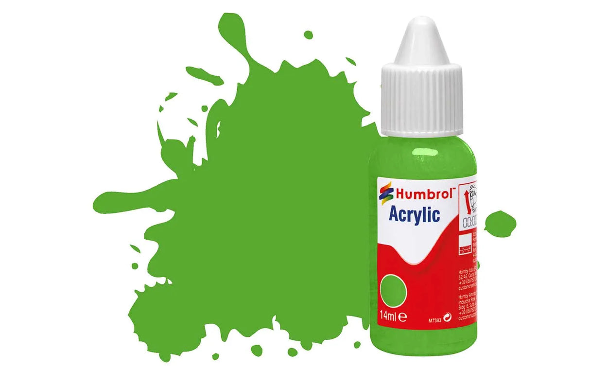 Humbrol Acrylic Paints No. 208 Fluorescent Signal Green Gloss DB0208