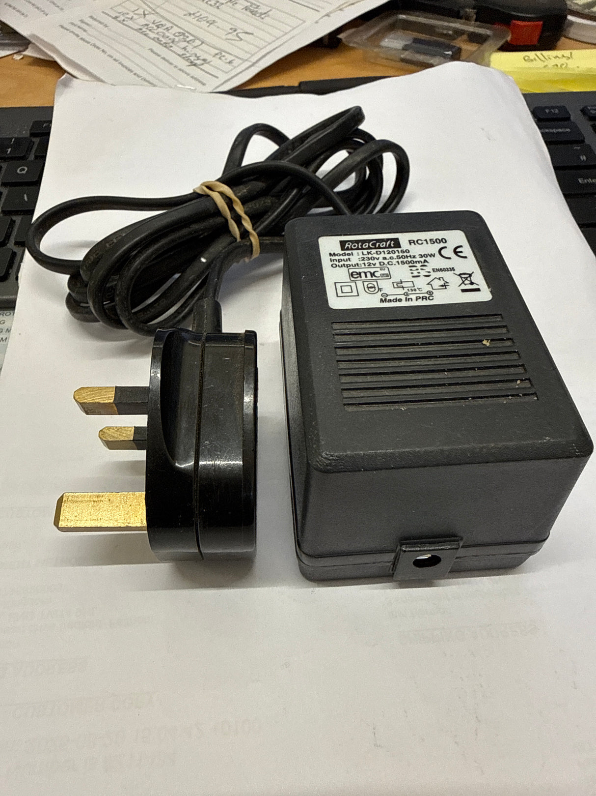 RotaCraft Hobby Mains 12v Power Adapter RC1500 - SECOND HAND