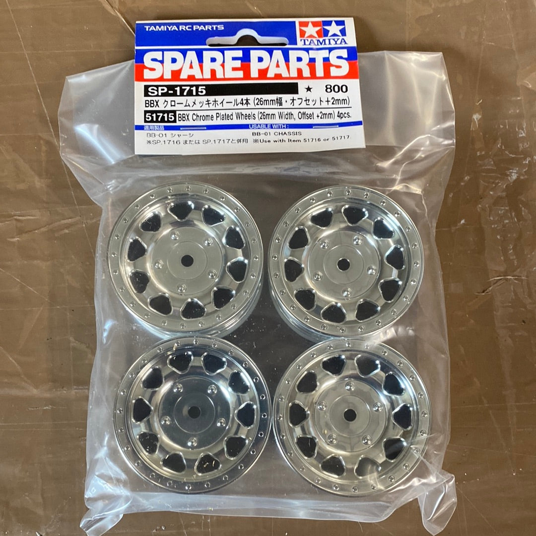 BBX chrome plated wheels (26 mm width offset +2 mm) four pieces
