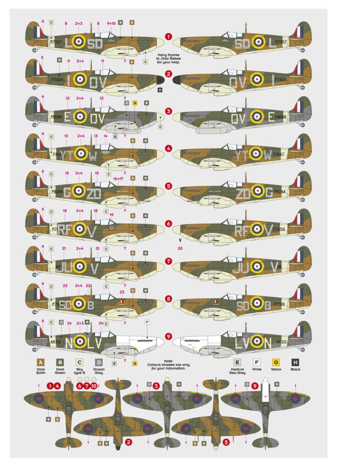 DK 1/72 Decals Spitfire Mk.I/II 72156