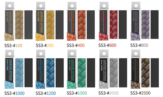 SS3-2000 3mm #2000 Sanding Sponge 5pcs