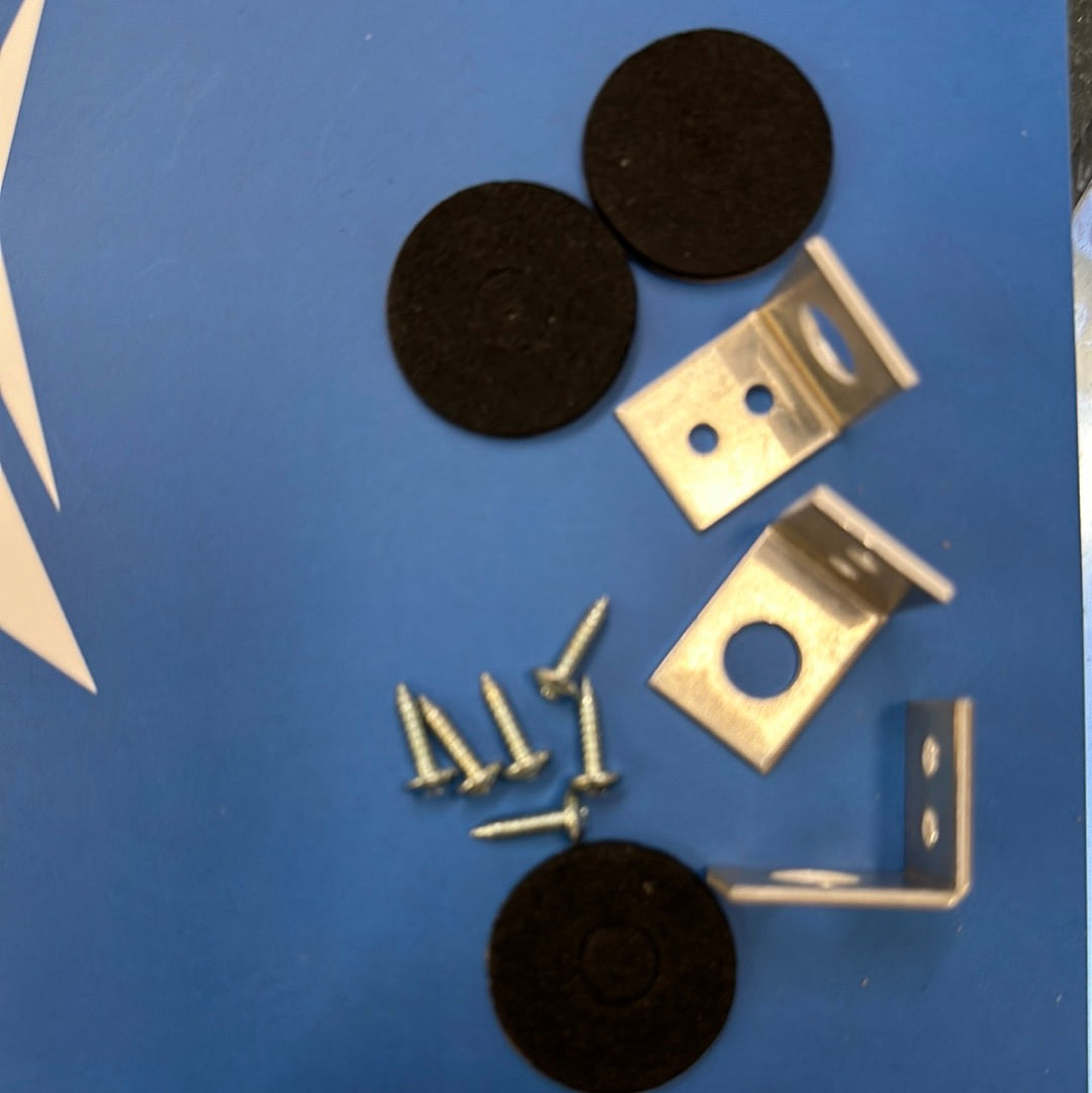 3x 90 degree brackets with felt isolation pad. (Box 30)
