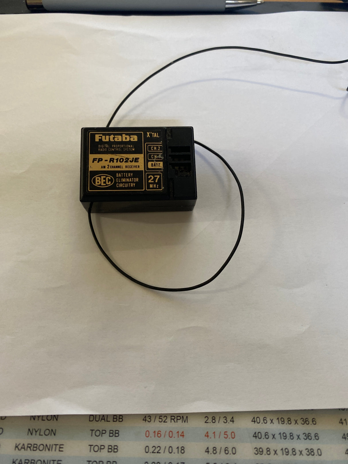 Futaba R102JE 2ch Am 27mhz Receiver - SECOND HAND