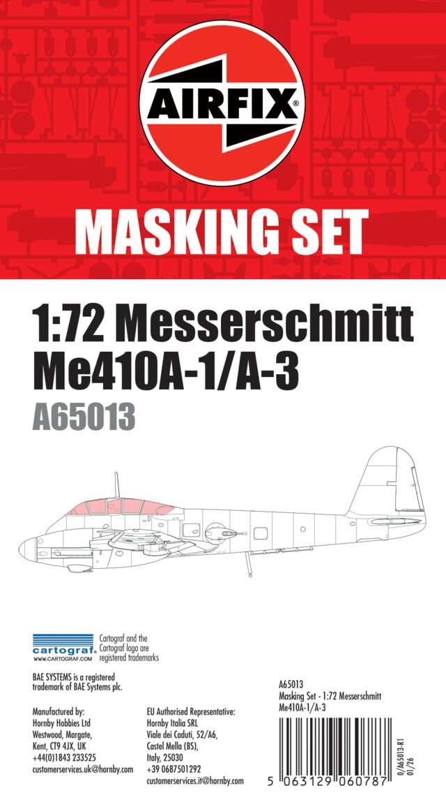 Airfix Masking Set - Me410 - 1:72 Scale 1:72 Scale