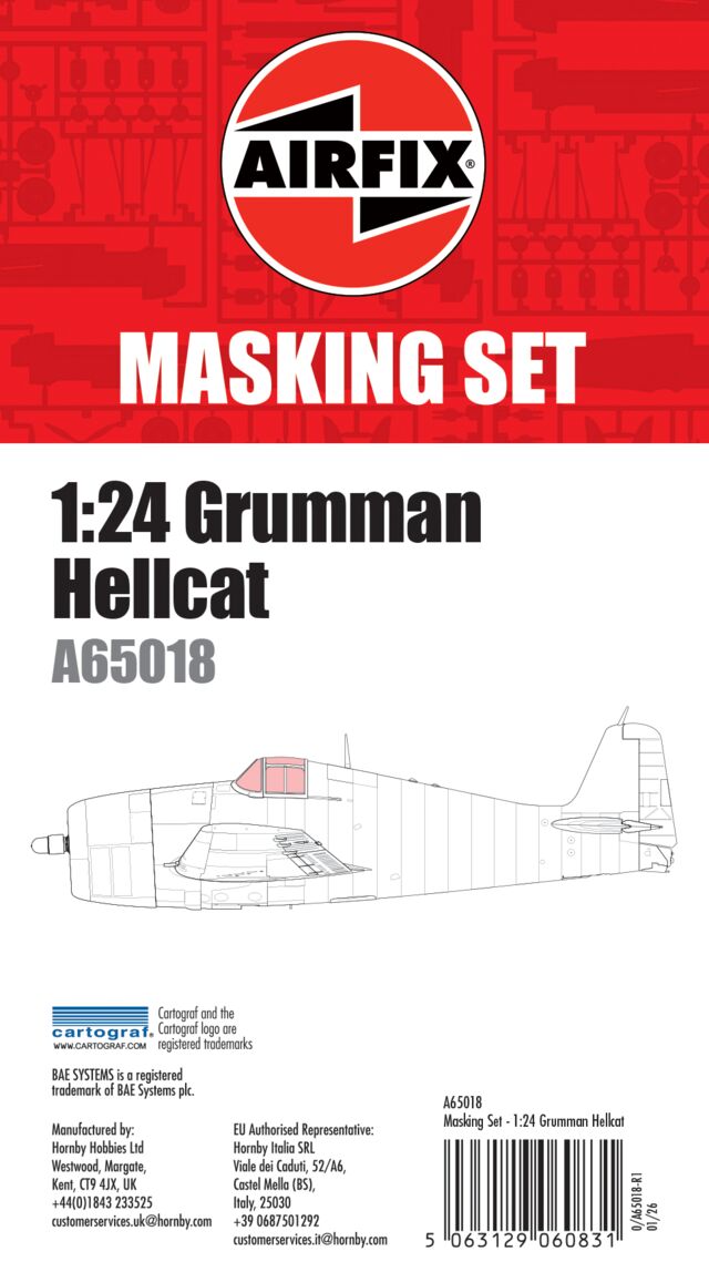 Airfix Masking Set - Gumman Hellcat - 1:24 Scale 1:24 Scale