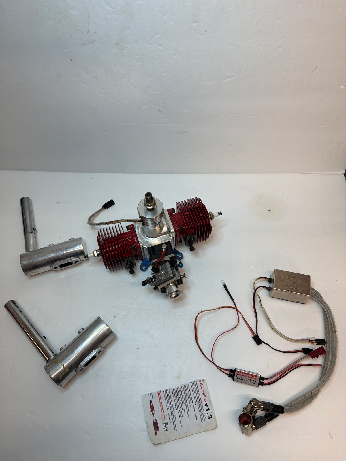 CRRCpro 55cc Petrol Engine Gagsoline twin Cylinder Side Exhaust 2-Stroke Petrol Engine second hand