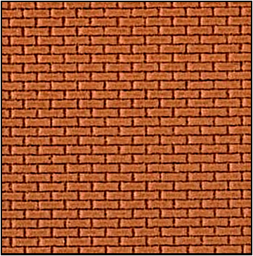 4mm Scale Plain Bond Brickwork *BRICK Coloured* (14 x 9)