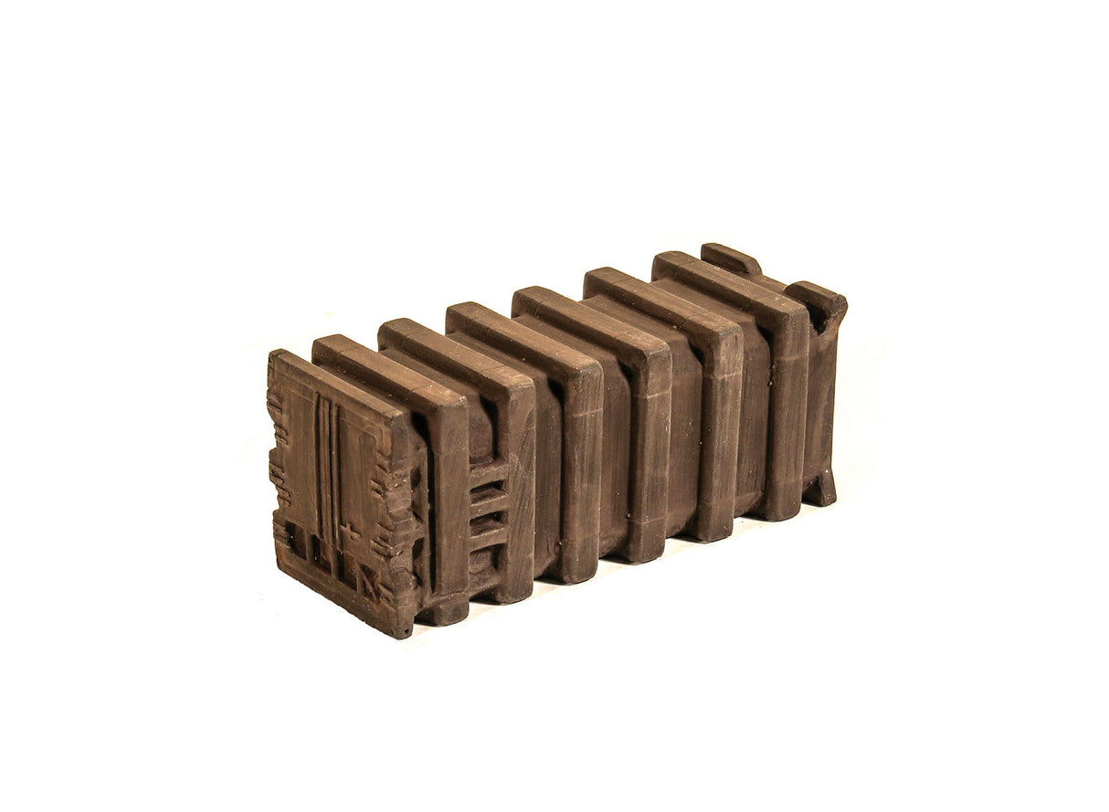 Ribbed bulk Waste Container Weathered Brown