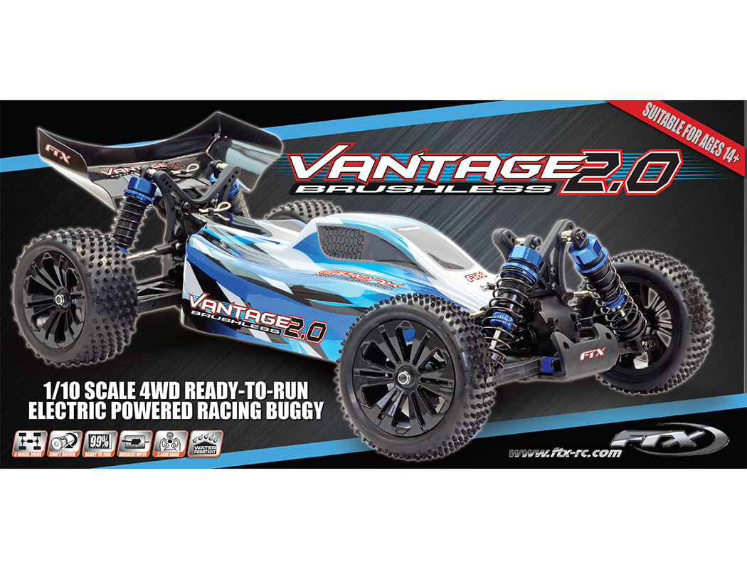 FTX VANTAGE 2.0 1/10 BRUSHLESS BUGGY 4WD RTR WITH LIPO BATTERY & CHARGER