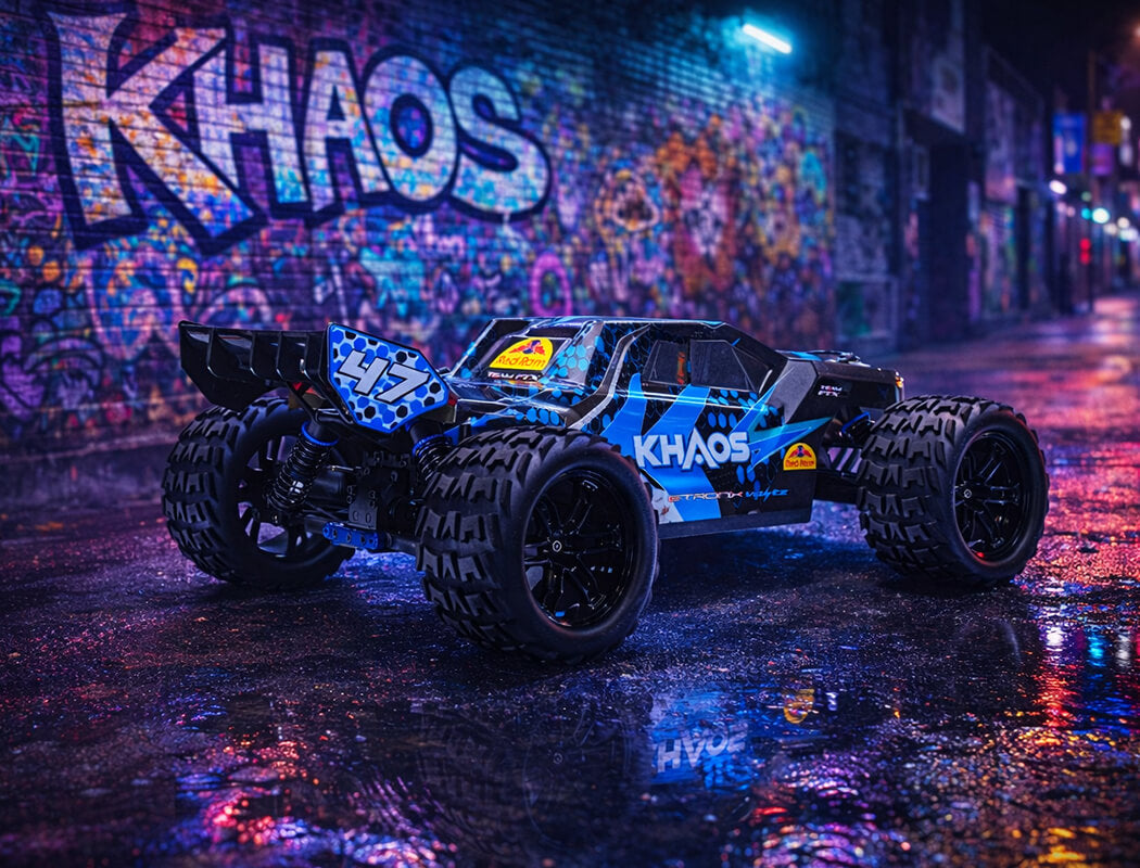 FTX KHAOS 1/10 BRUSHLESS 4WD TRUGGY RTR WITH 3S LIPO AND CHARGER - BLUE