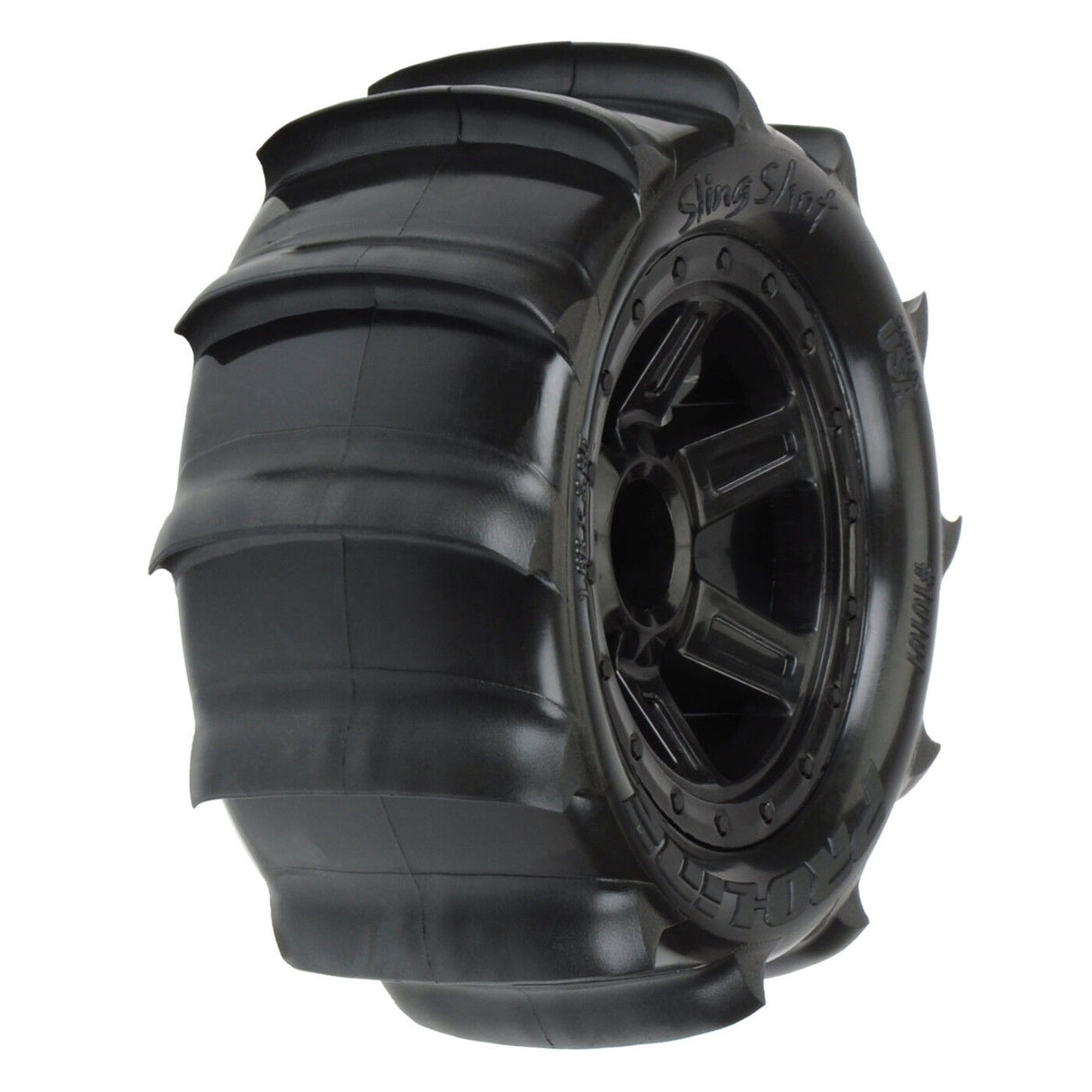 1/16 Sling Shot Fr/Rr 2.2 Sand Tires Mounted 12mm Blk Despe