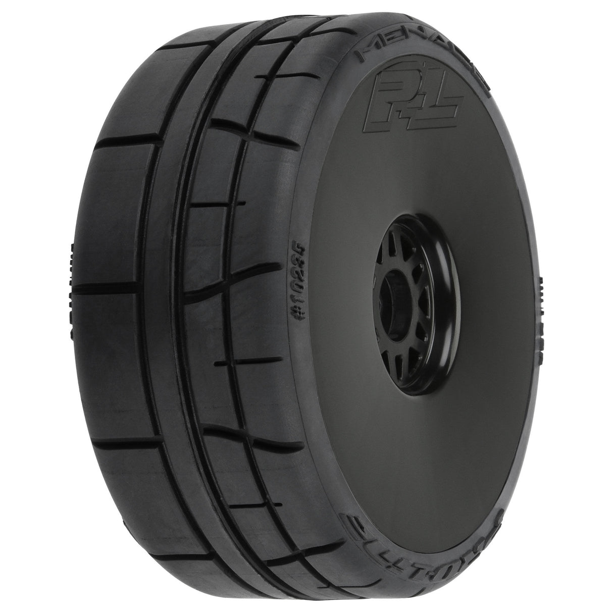 1/8 Menace HP BELTED Speed Run F/R Tires Mounted 17mm Black