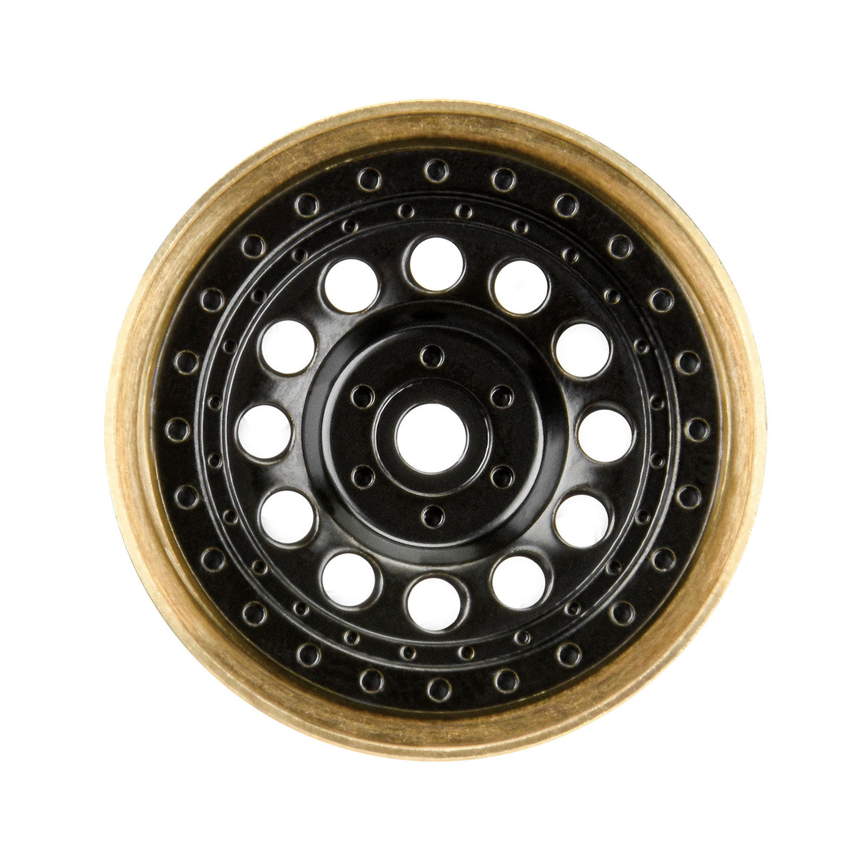 1/24 Rock Shooter Brass F/R 1.0 7mm Crawler Wheels (2) Blac