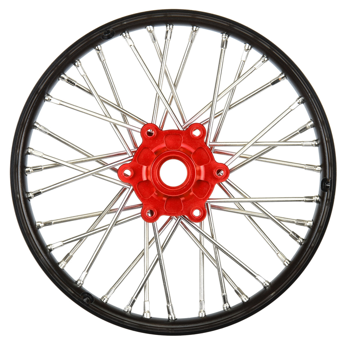 1/4 Pro-Spec Aluminum V2 Bead Front Wheel Black/Red (1): Pro