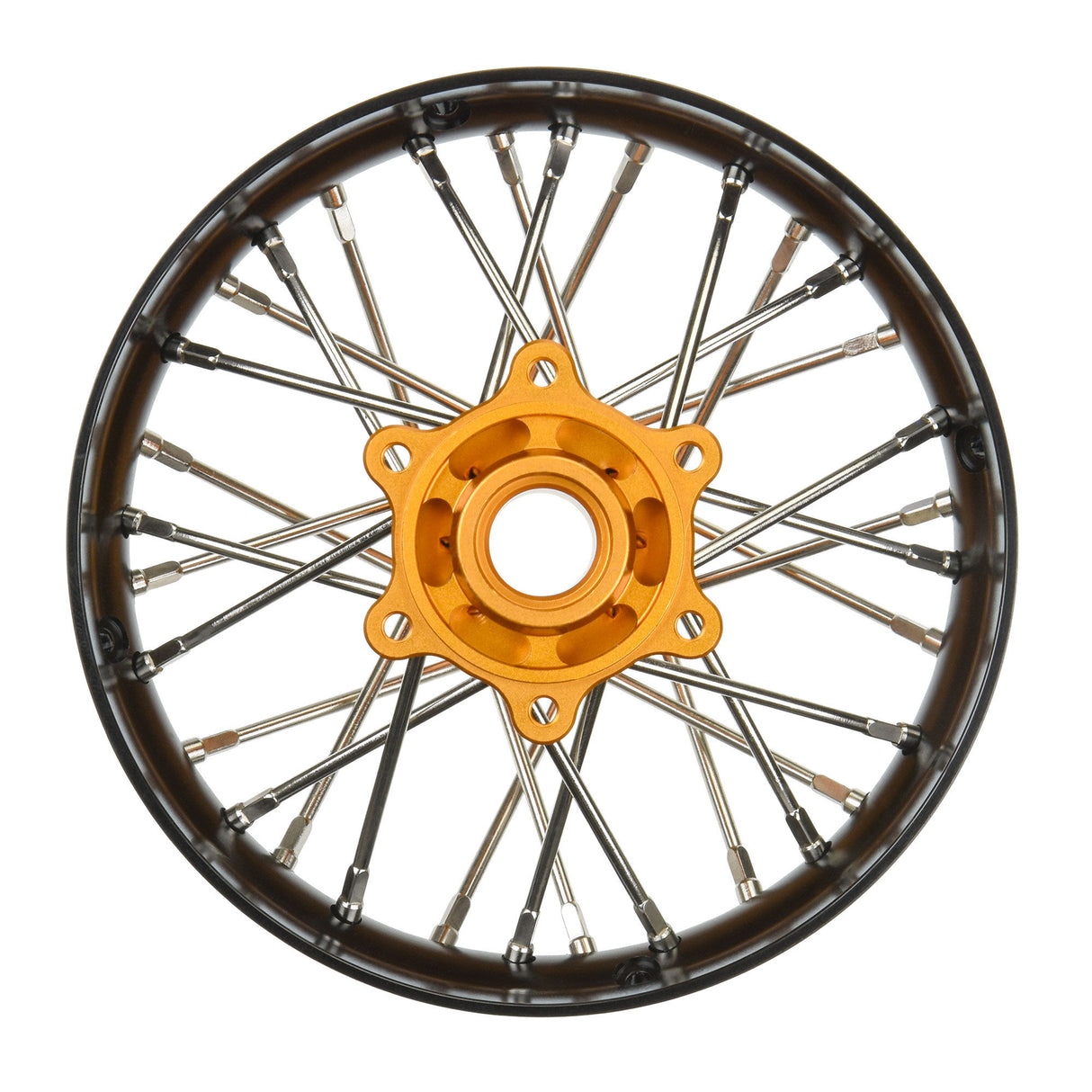 Proline 1/4 Pro-Spec Aluminum V2 Bead Rear Wheel Black/Gold (1): Pro G-PRO284800T3