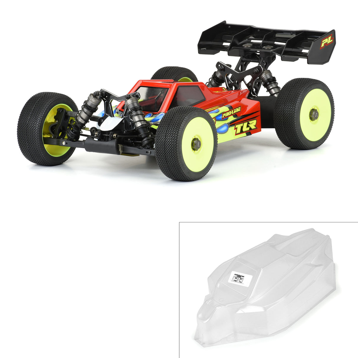 1/8 Axis Clear Body: TLR 8ight-XE (with LCG Battery)