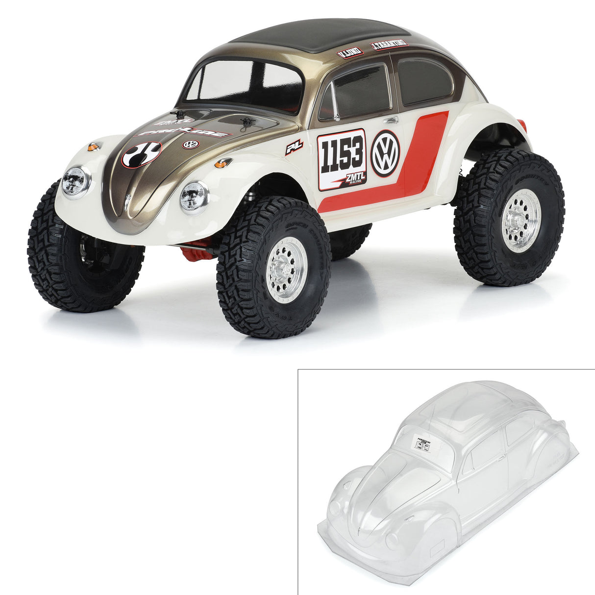 1/10 Volkswagen Beetle Clear Body 12.3 (313mm) Wheelbase Cr