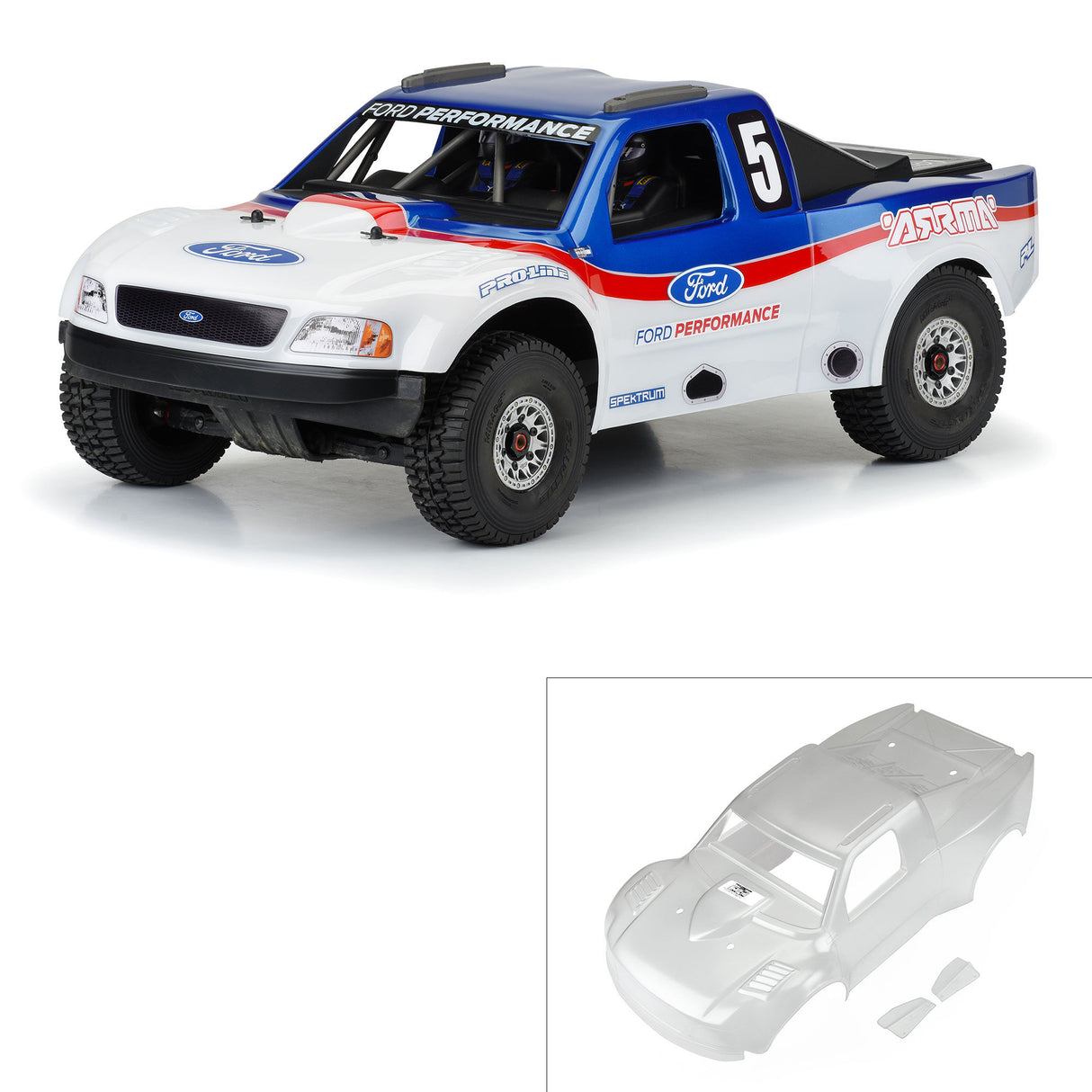 Pre-Cut 1997 Ford F-150 Trophy Truck Clear Body for ARRMA Mo
