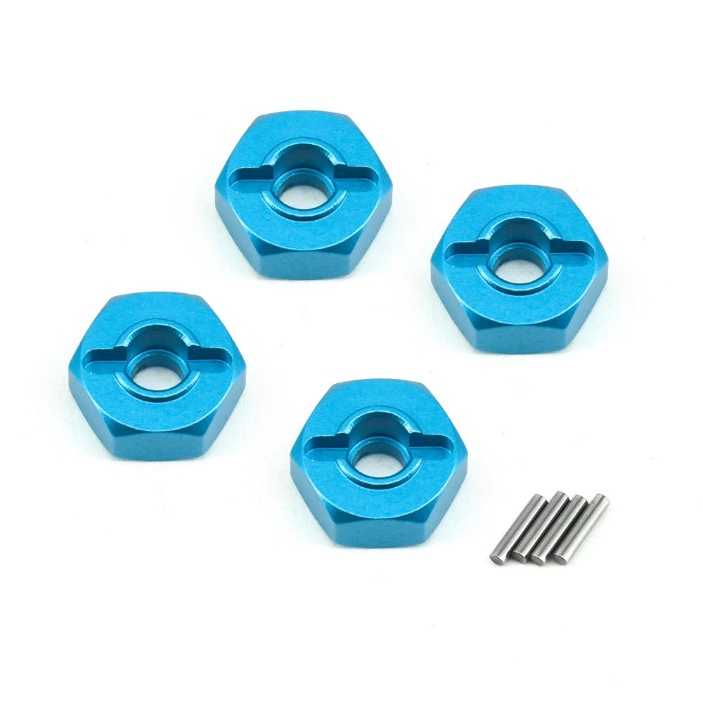 Wheel Hex 12mm 4pcs Blue Aluminum TT01