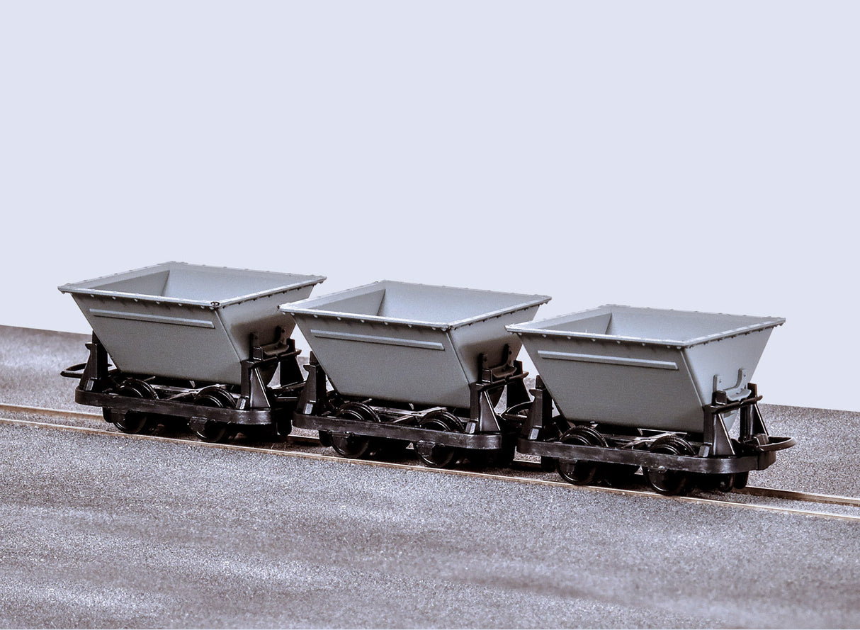 PECO GLT OO-9 V Skip Wagons - brown