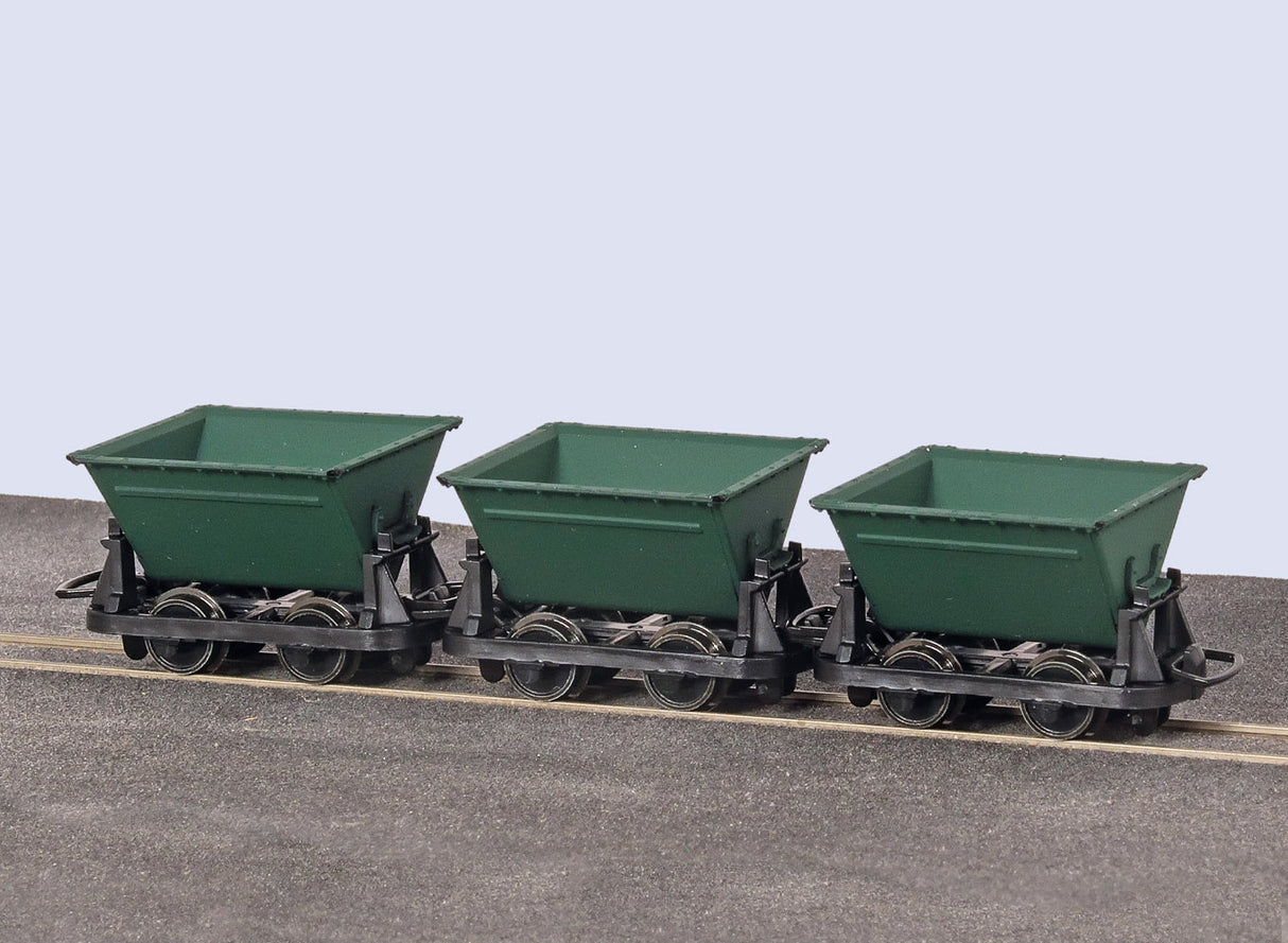 PECO GLT OO-9 V Skip Wagons - green