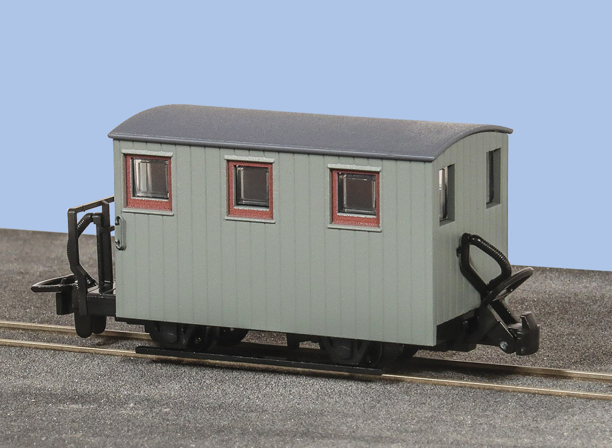 Ffestiniog Railway 4-WHEEK BRAKE VAN 2 BALCONY UNLETTERED GREY