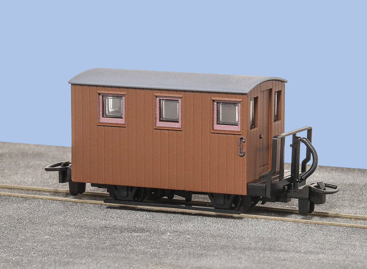 PECO GLT OO-9 FR 4-WHEEL BRAKE VAN 1 balcony Unlettered Brown