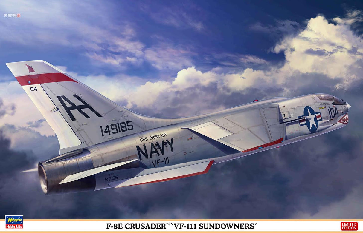 Hasegawa Model Kits - 1:48 F-8E Crusader VF-111 Sundowners Kit