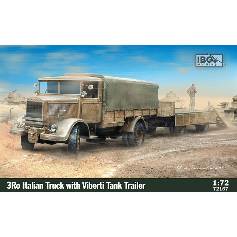IBG 1/72 3Ro Italian Truck with Viberti Tank Trailer kit 72167
