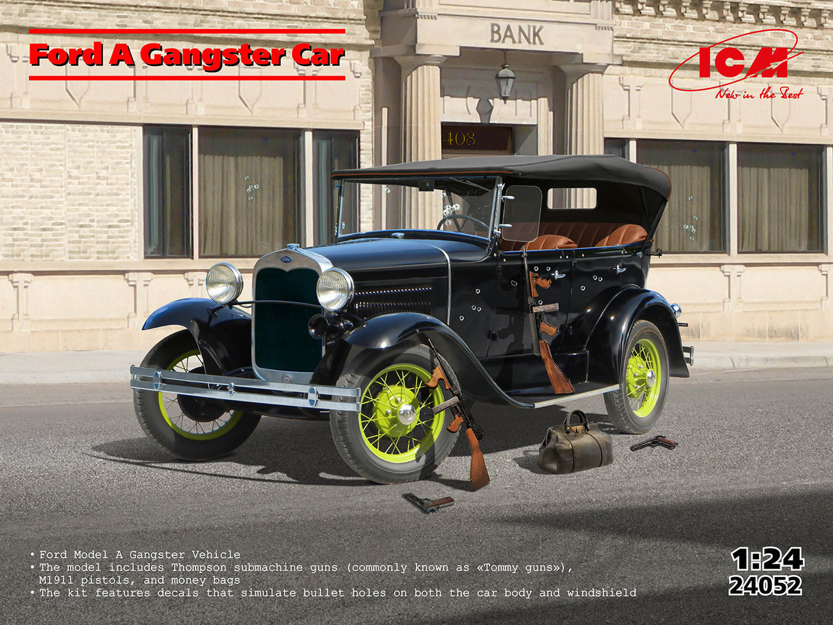 ICM 1/24 Ford Model A Gangster Car Kit ICM24052