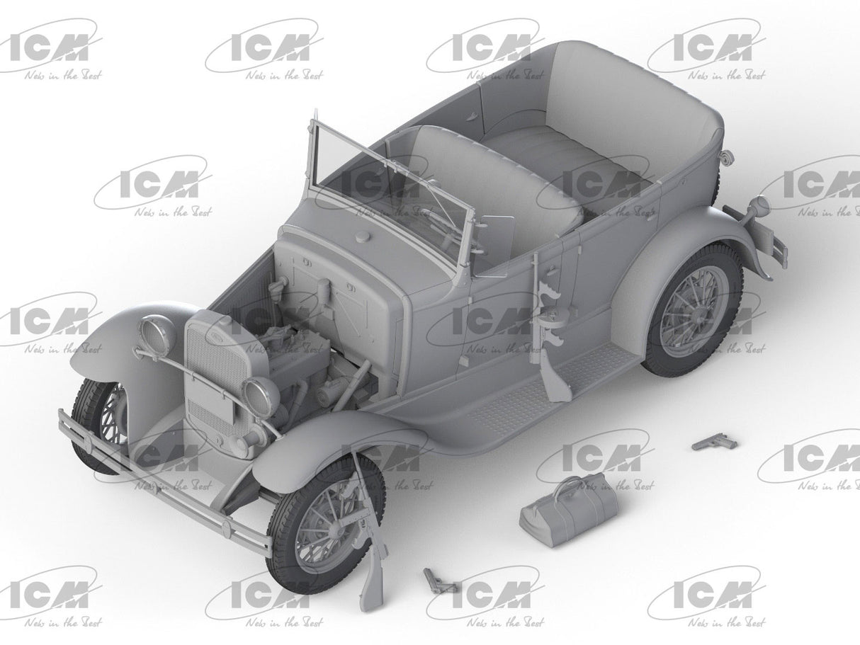 ICM 1/24 Ford Model A Gangster Car Kit ICM24052