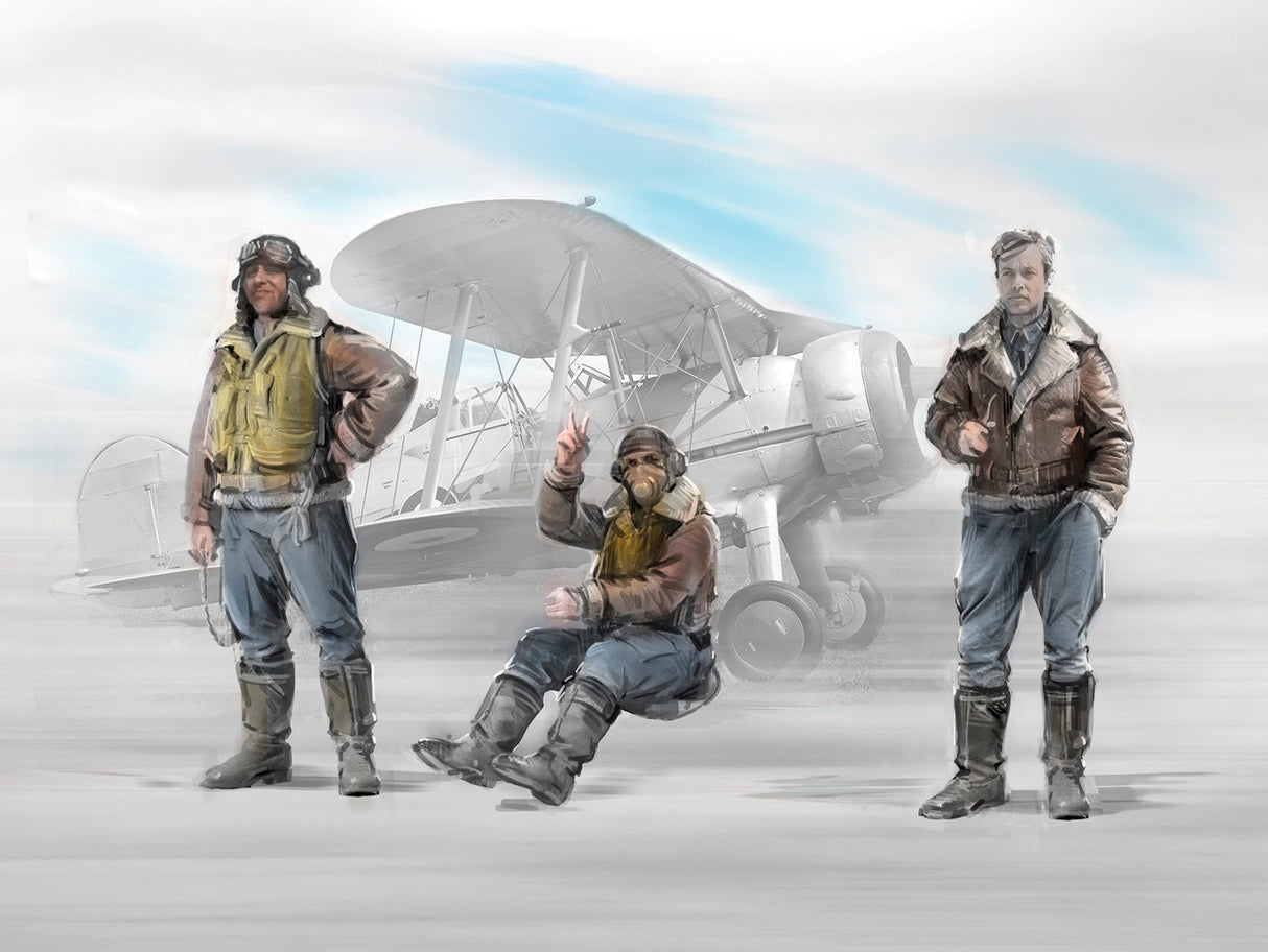 British Pilots (1939-1945) 3 Figures